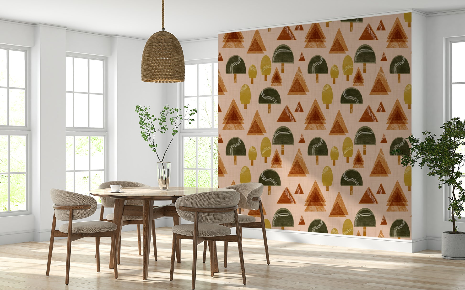 An artistic nature inspired mural for home decor.