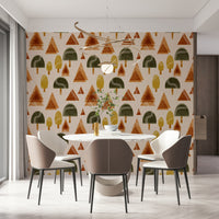 A serene abstract forest wall mural for your decor.
