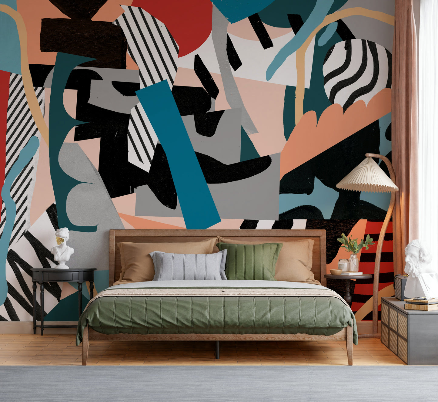 A beautiful wide-angle wall mural of abstract movement.