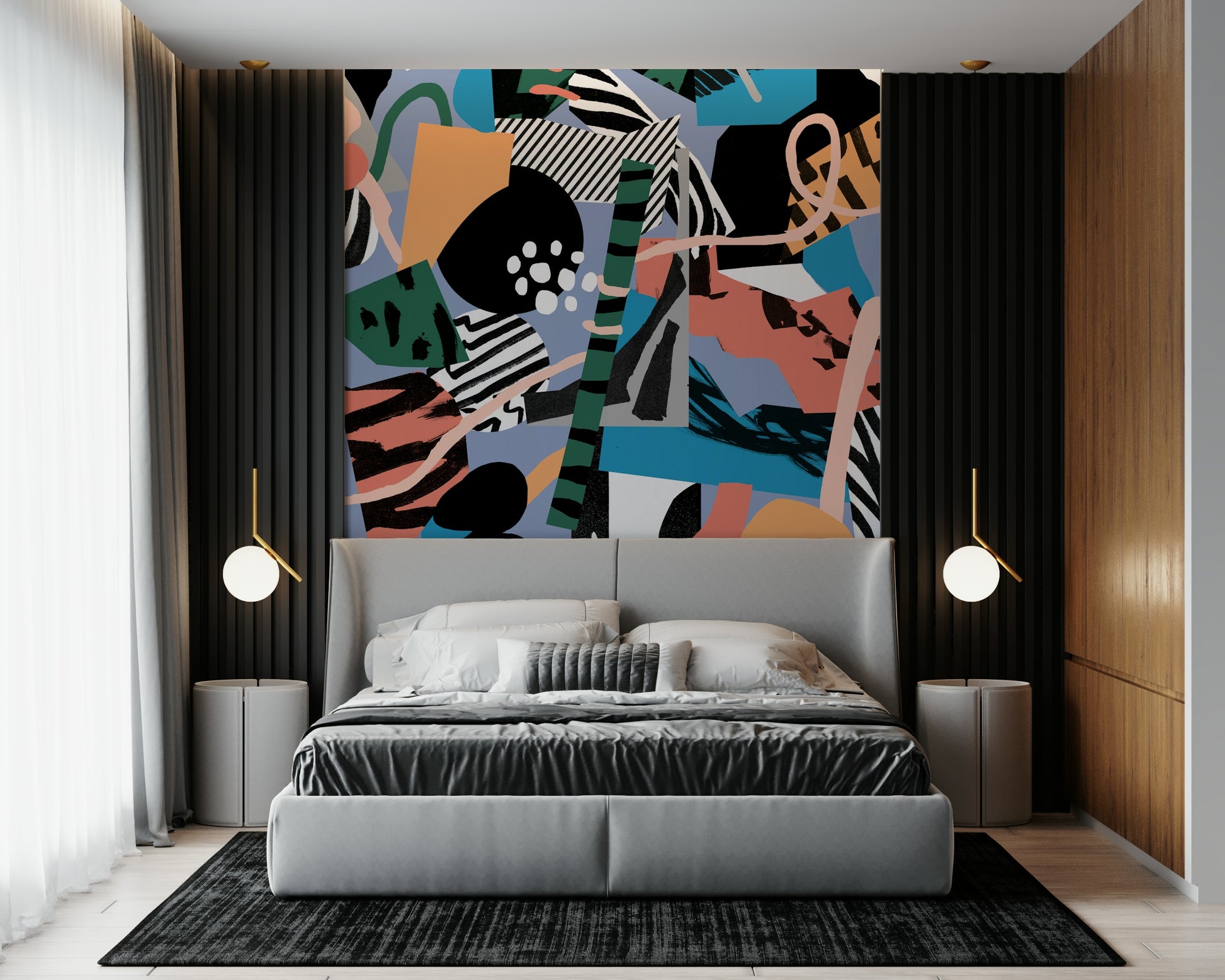 A classic abstract block wallpaper for walls.