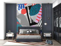 A graceful subtle pattern wall mural in cool, tranquil tones.