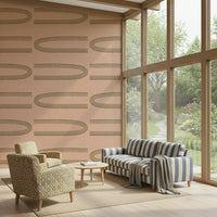 A serene abstract curve pattern wall mural for contemporary decor.