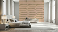 A calming abstract design wallpaper mural that defines a space.