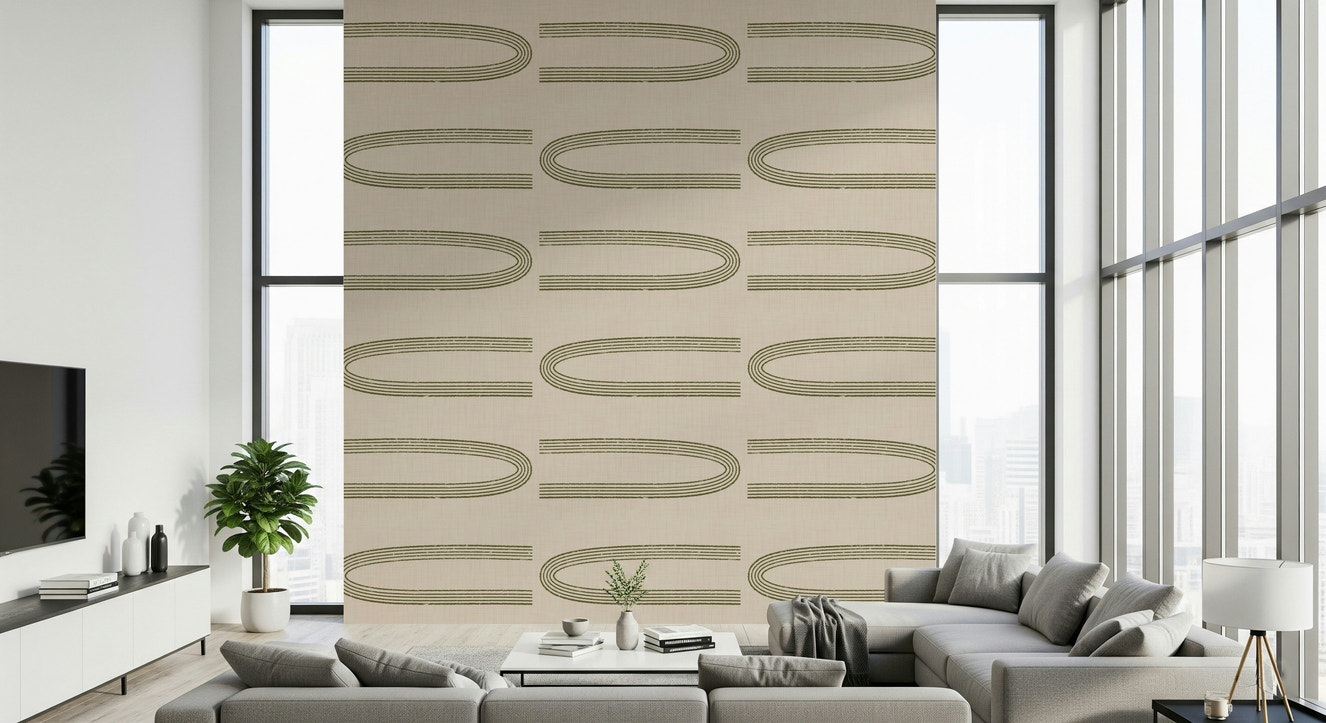 A serene abstract curve wall mural for your decor.