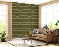 A beautiful modern art wall mural of delicate lines.