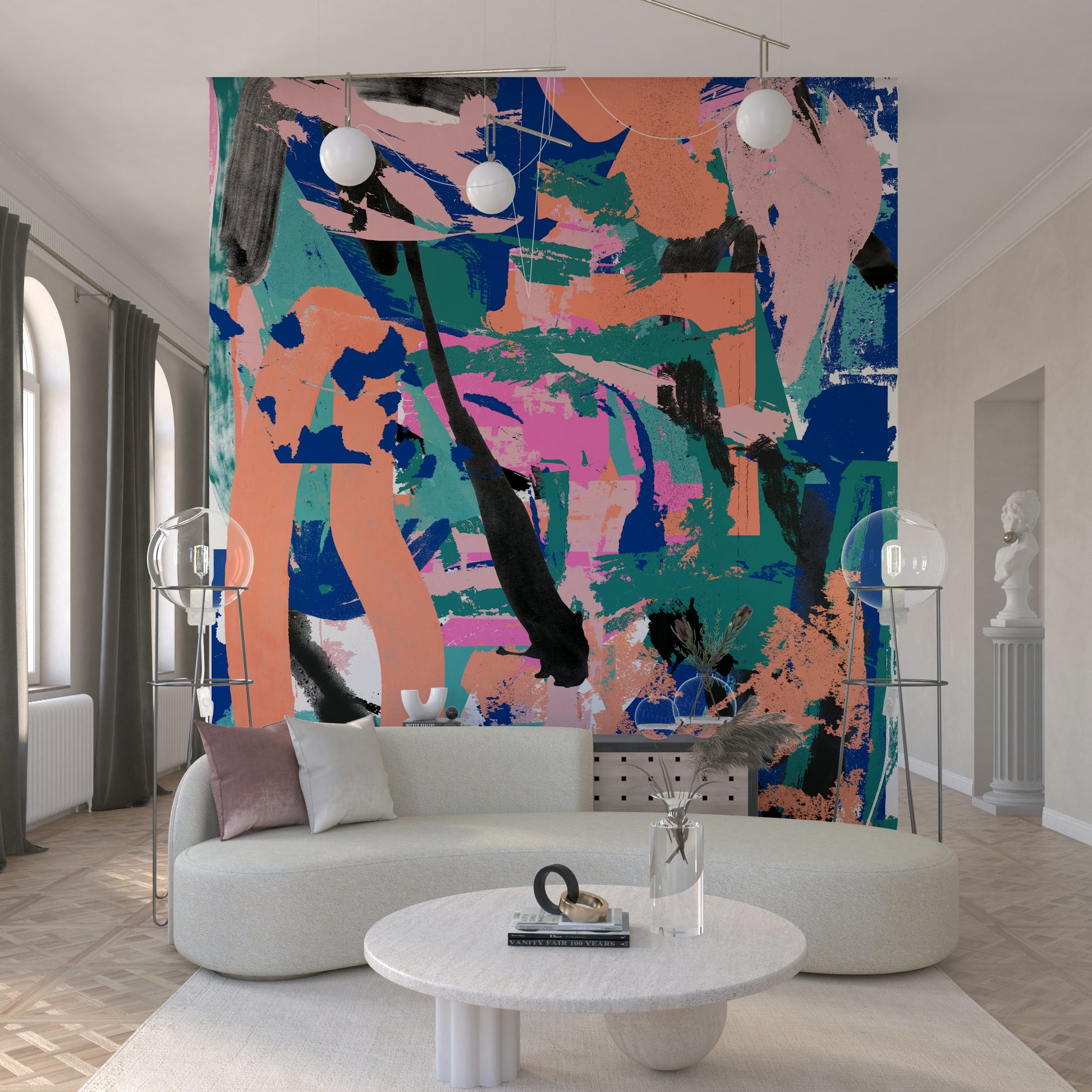 A serene flowing paint wall mural for your decor.