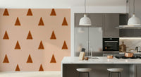 A serene abstract forest wall mural for minimalist decor.