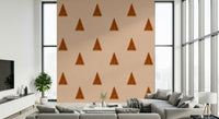 A peaceful Japandi design mural on decorative wallpaper.