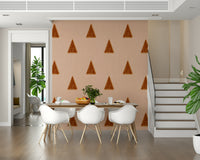 A graceful subtle bloom wall mural in soft, blush tones.