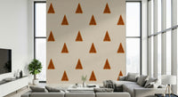 A serene mid-century modern grove wall mural for minimalist decor.
