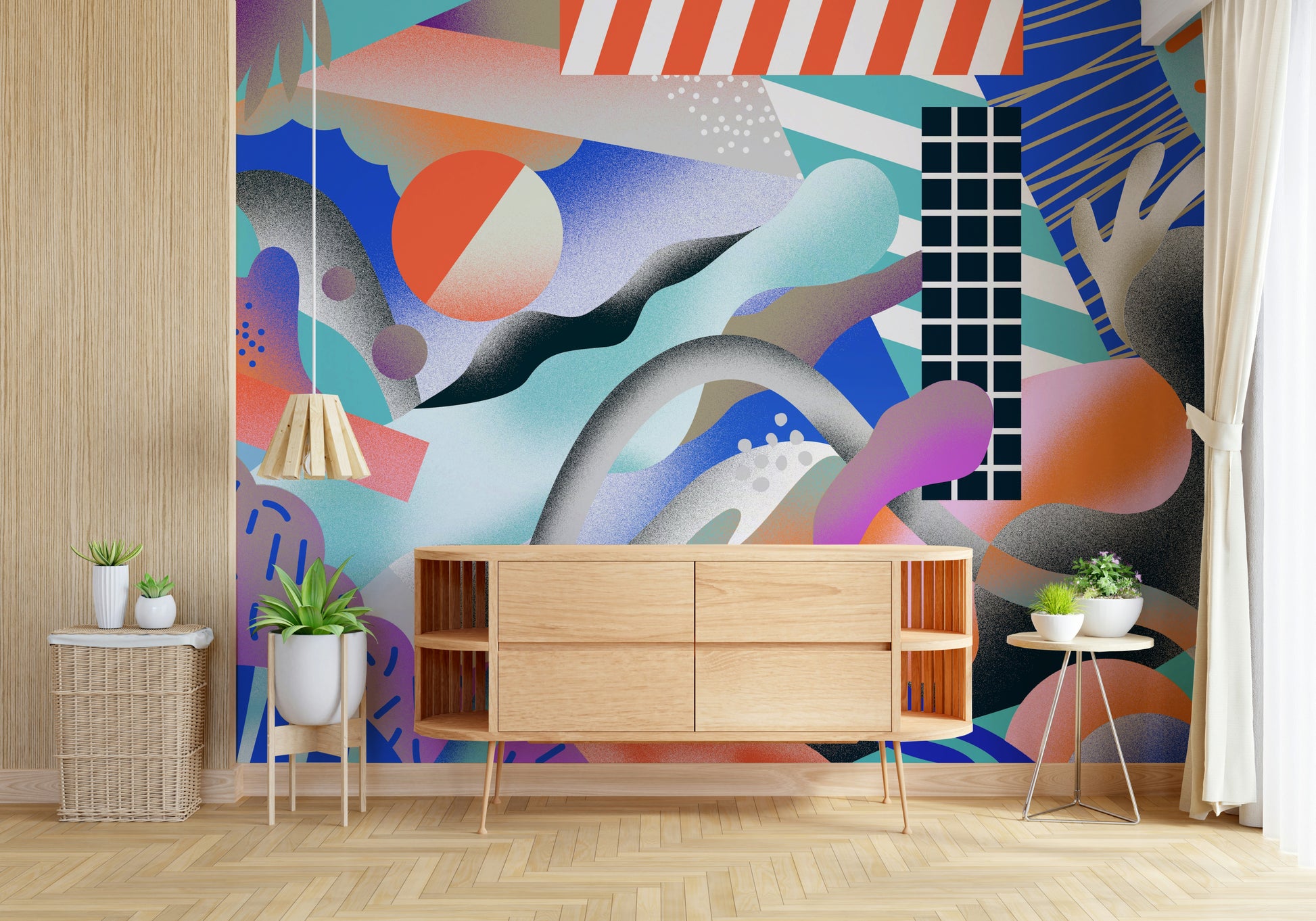 A serene flowing design wall mural for your decor.