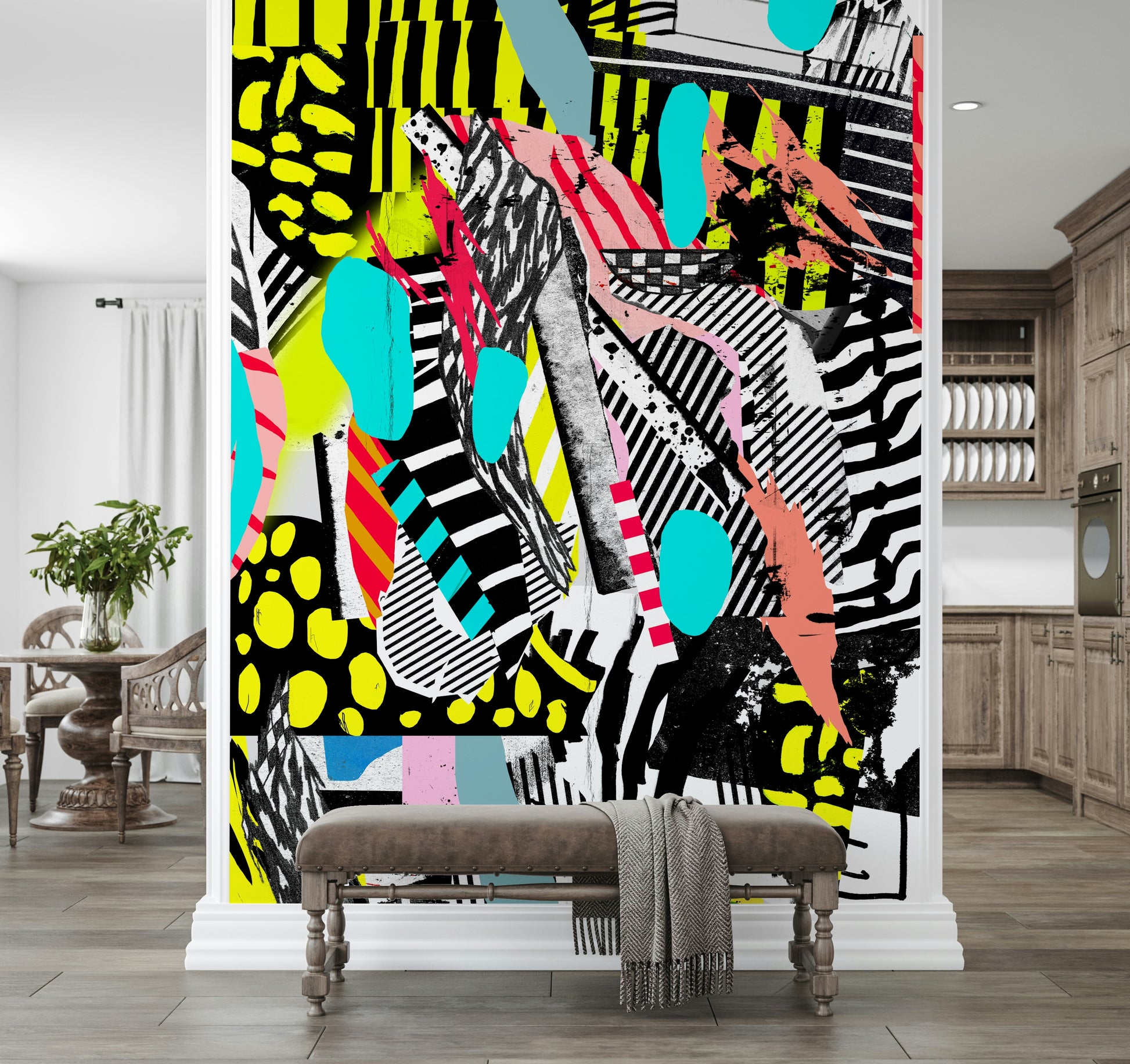 A serene contemplative design wall mural for mindful decor.