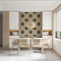 A beautiful Japandi floral wallpaper mural with soft petals.