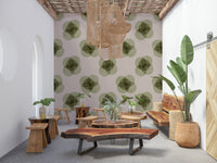 A beautiful modern art wall mural of linen flowers.