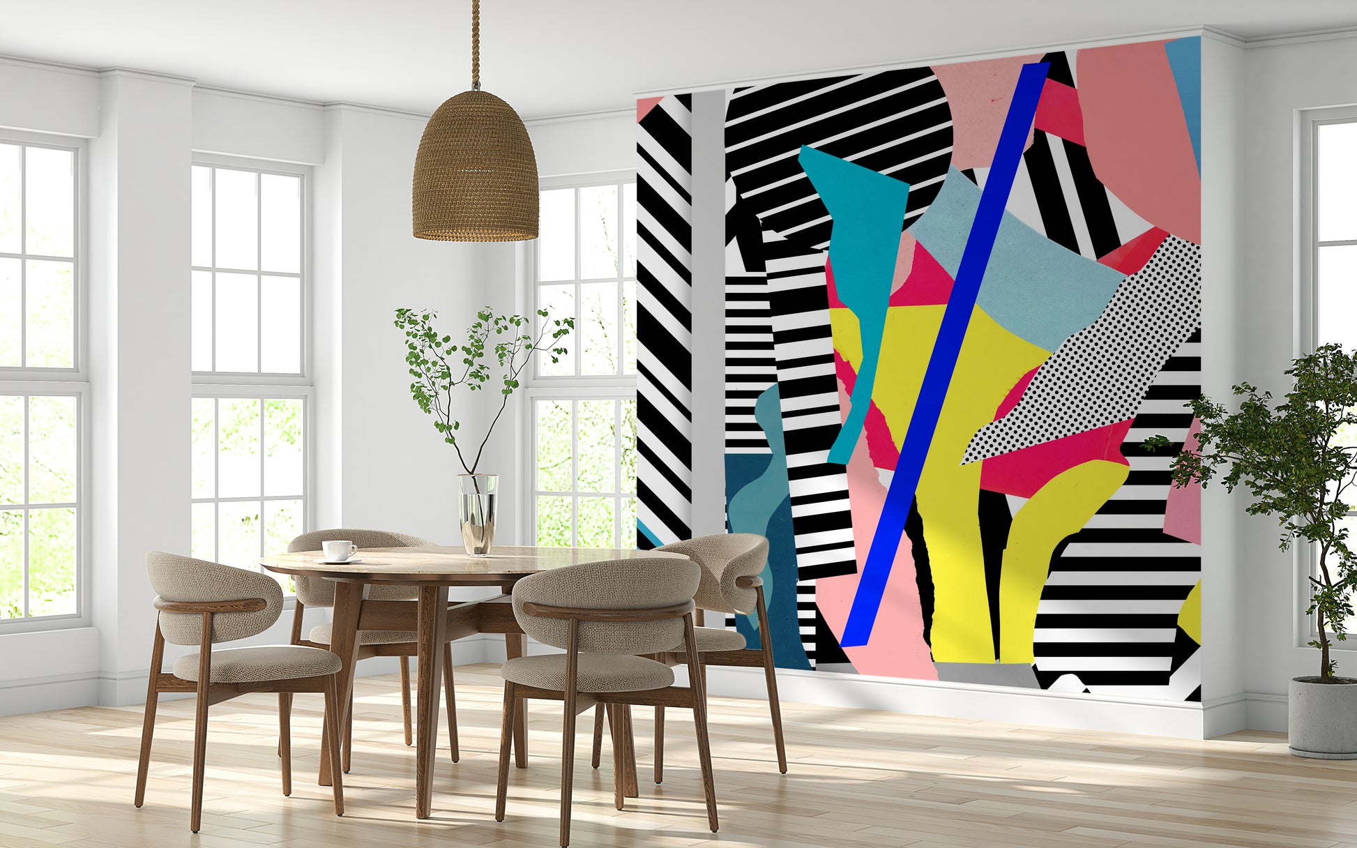 A graceful subtle pattern wall mural in warm, historic tones.