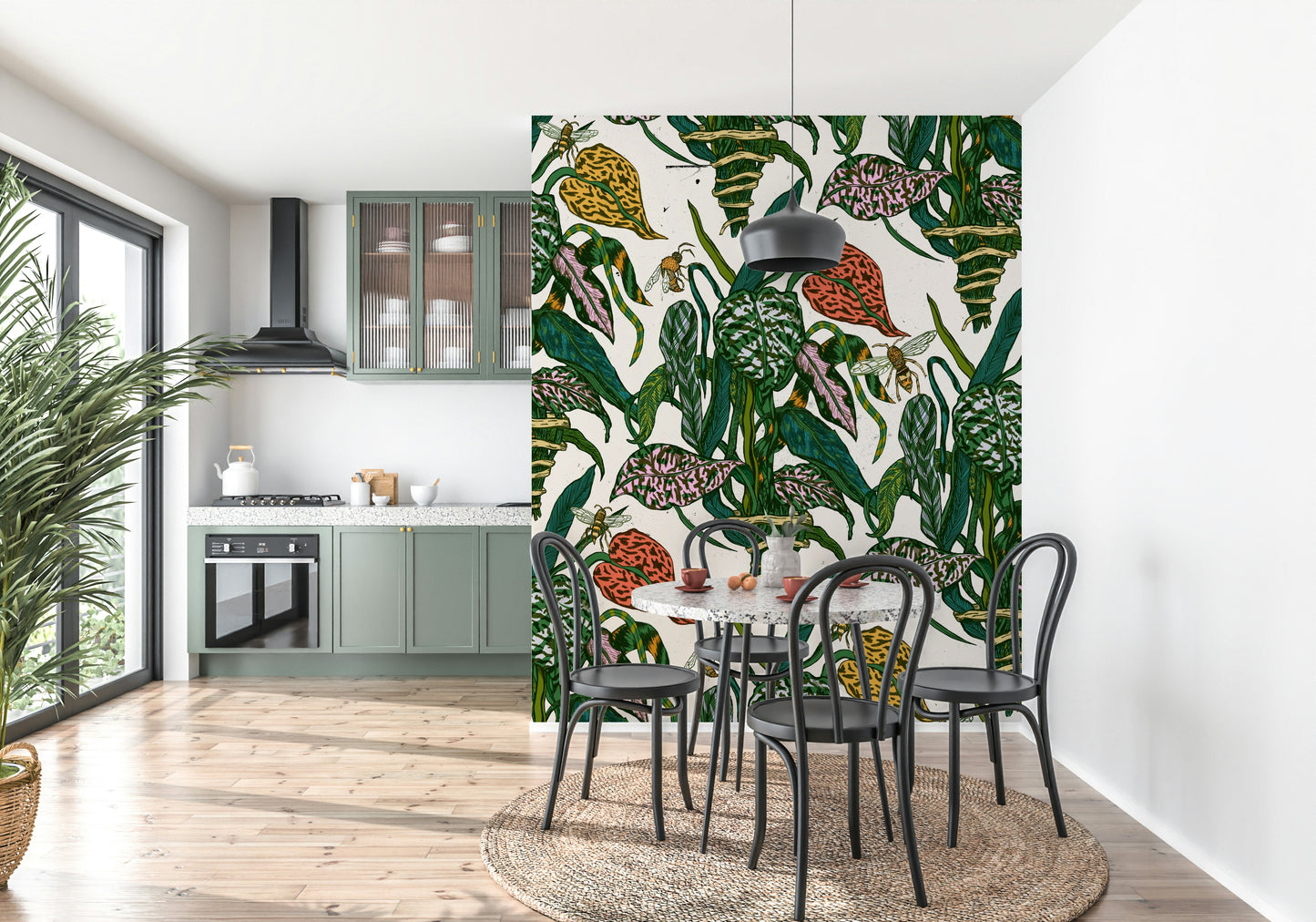 Botanical Bees Wall Mural