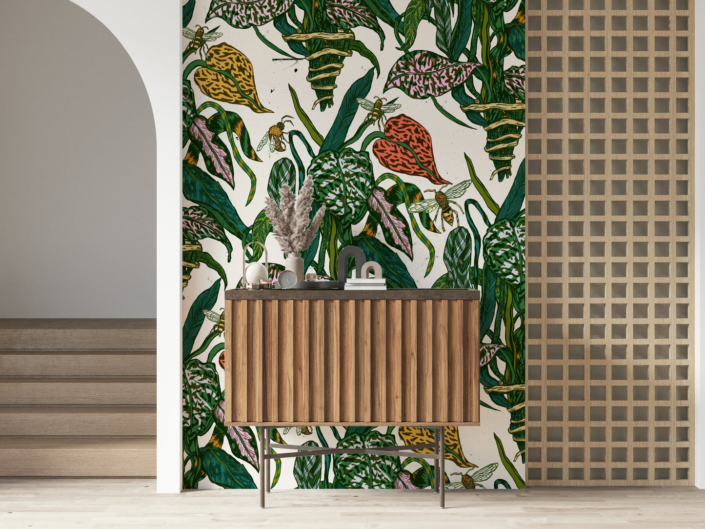 Botanical Bees Wall Mural