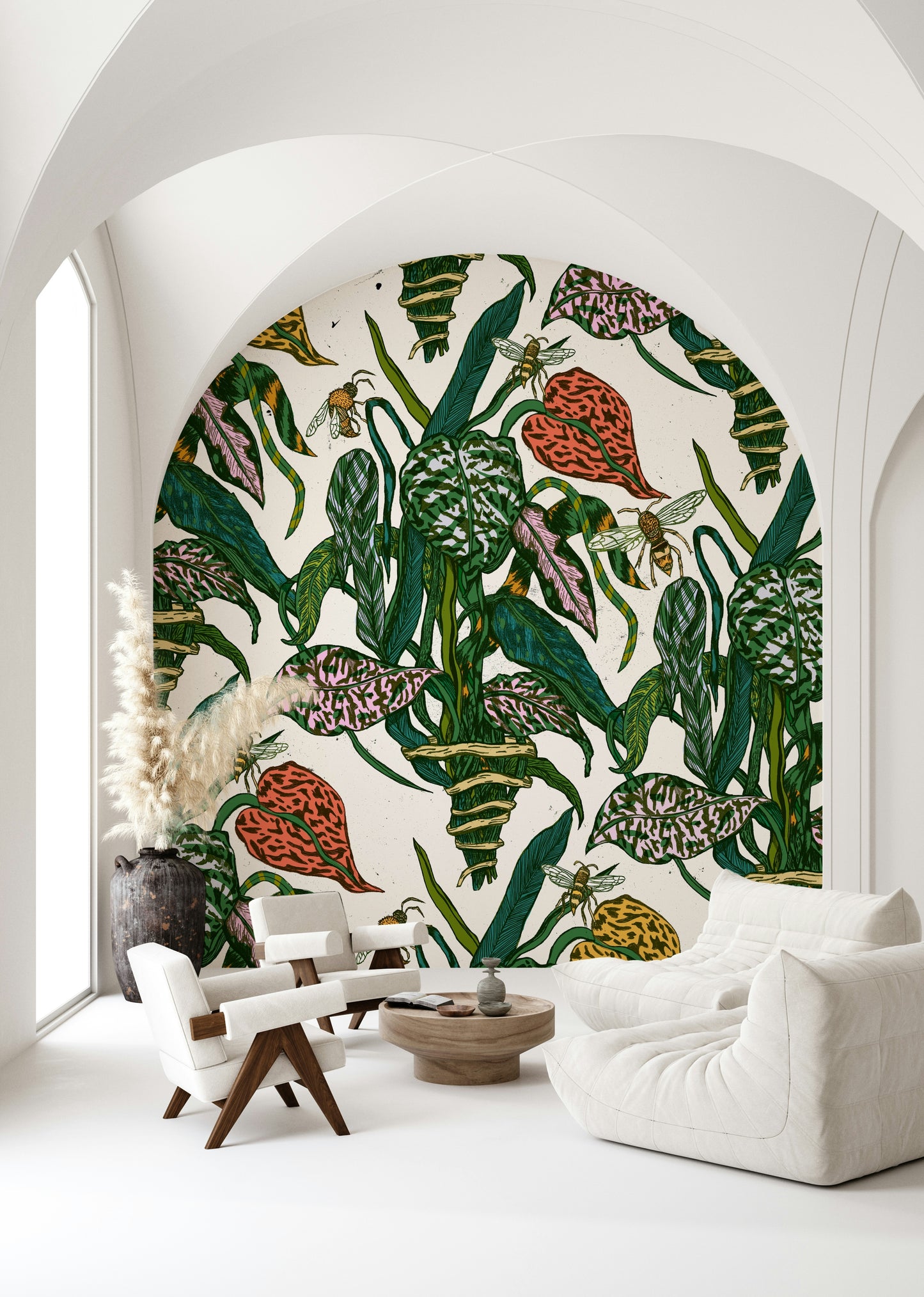 Botanical Bees Wall Mural
