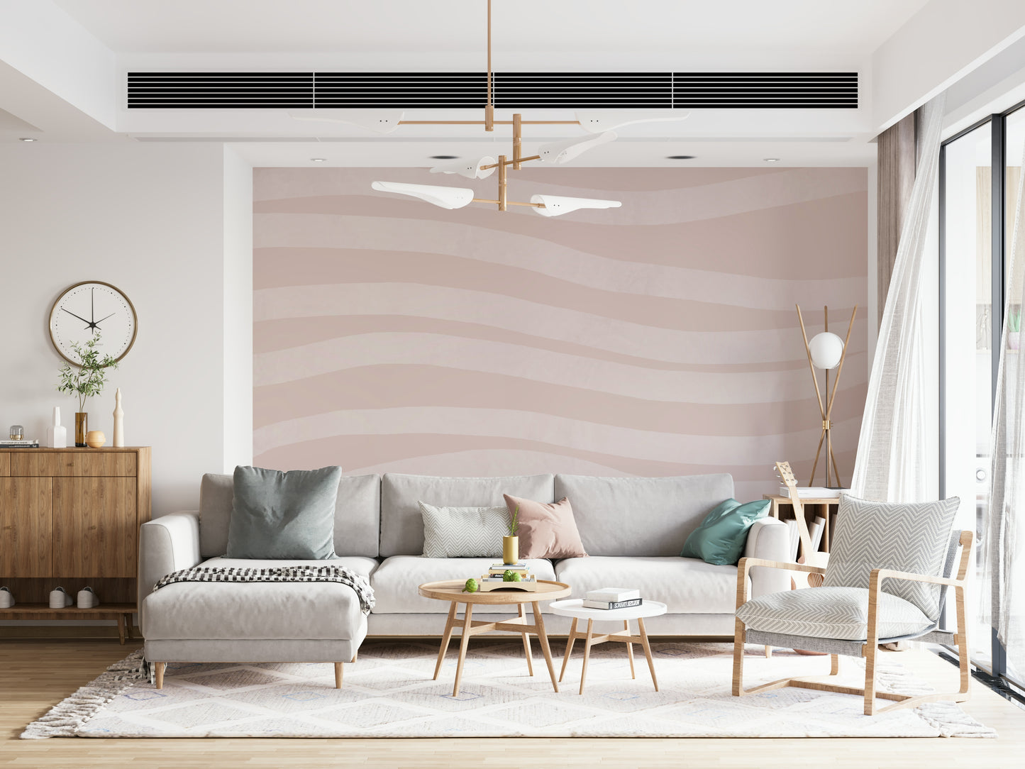 Rose Quartz Waves Wall Mural -2329868