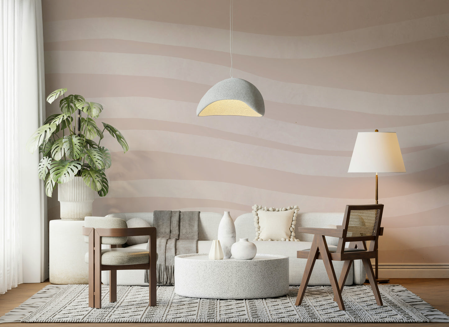 Rose Quartz Waves Wall Mural -2329868