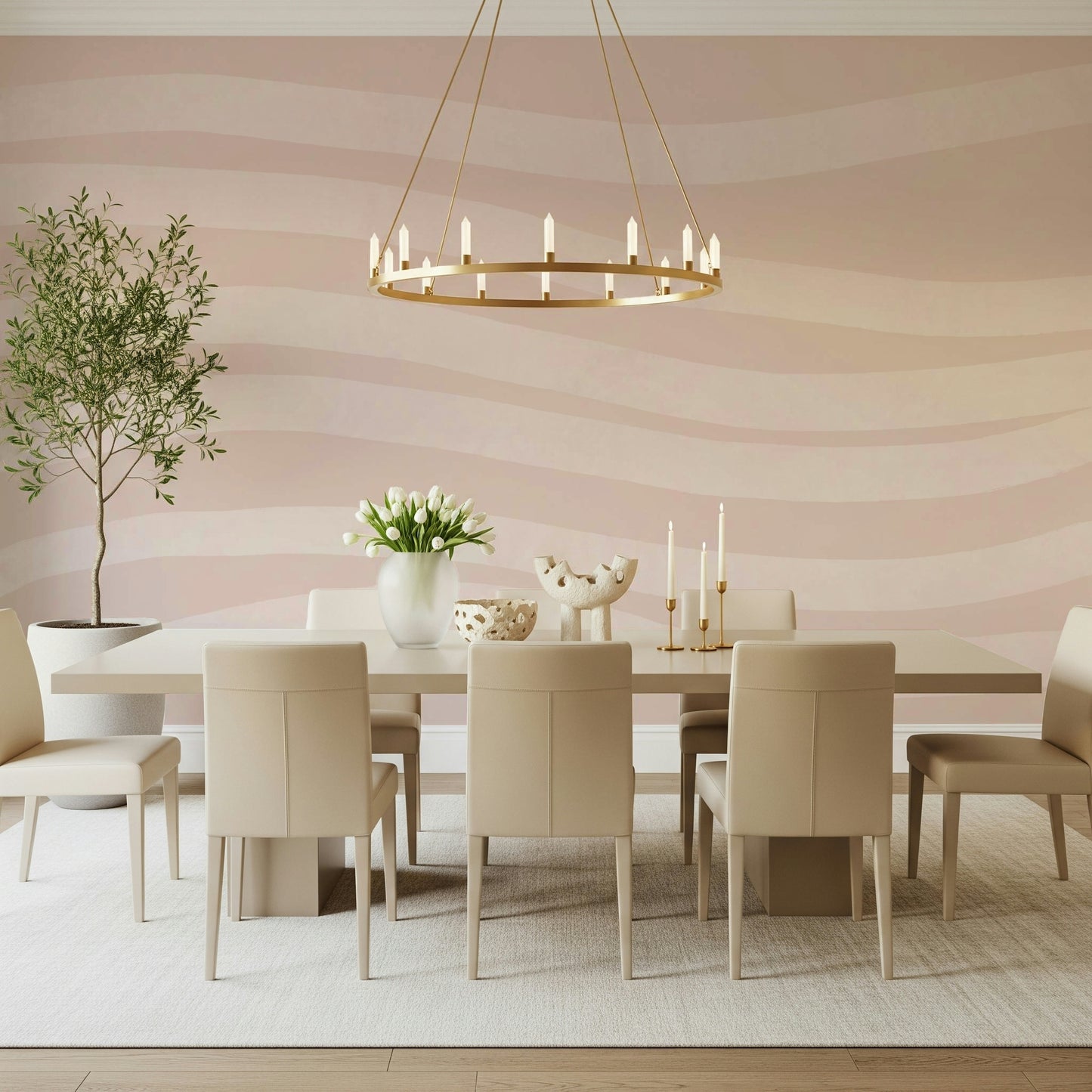Rose Quartz Waves Wall Mural -2329868