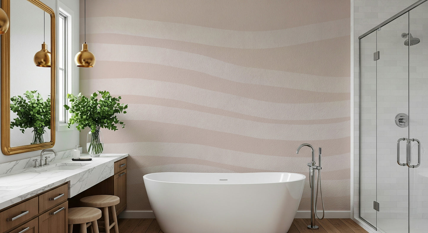 Rose Quartz Waves Wall Mural -2329868