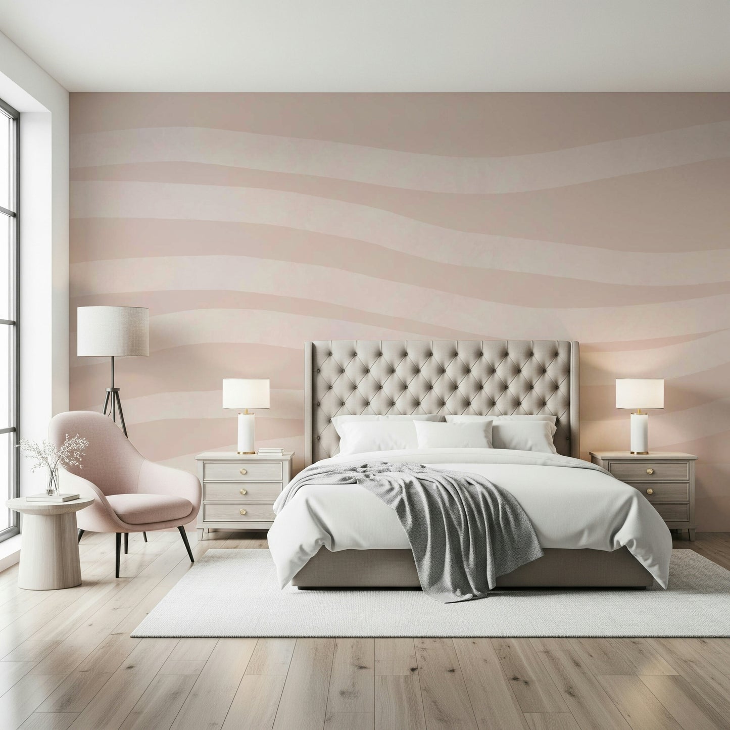 Rose Quartz Waves Wall Mural -2329868