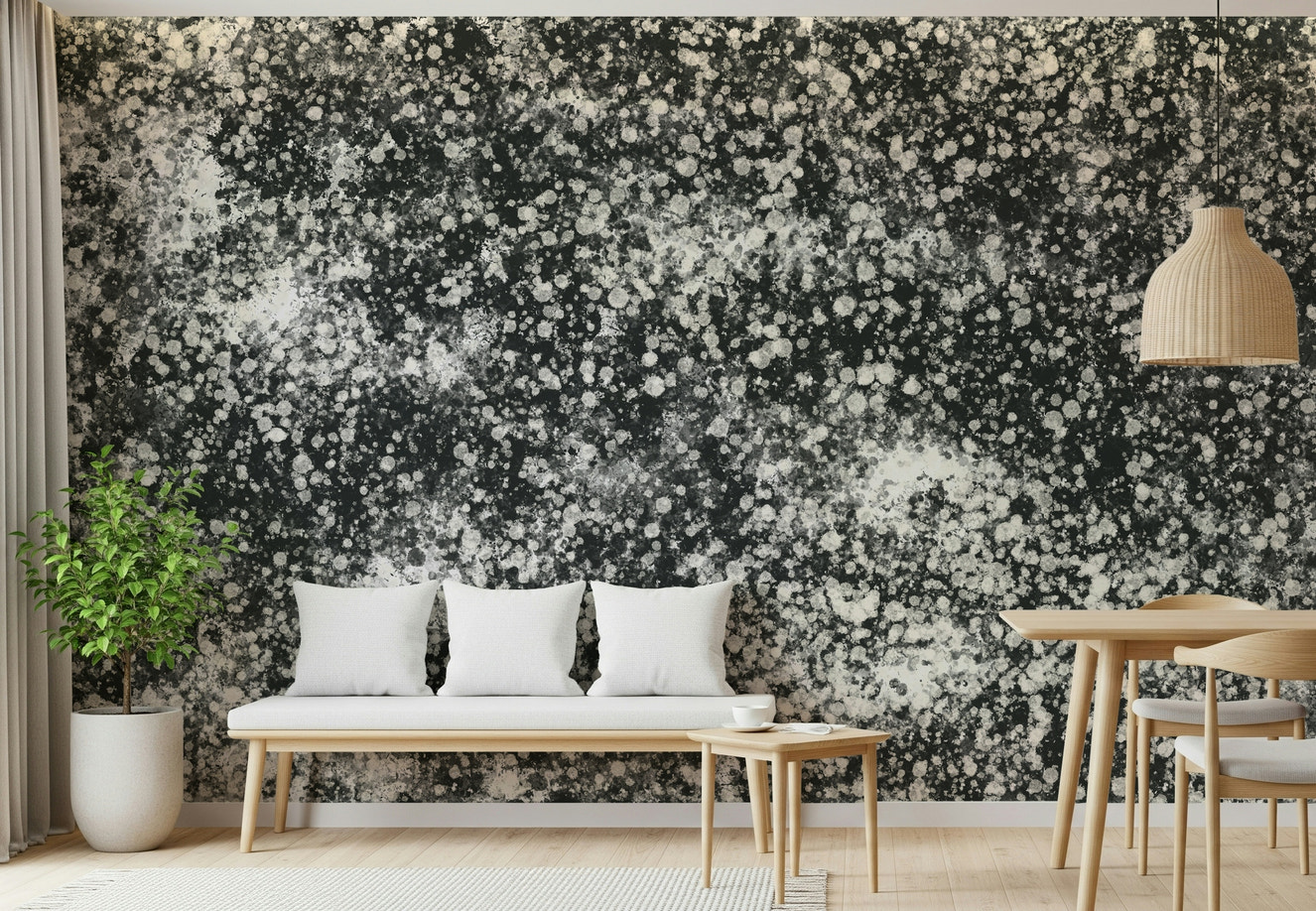 Monochrome Dots Wall Mural