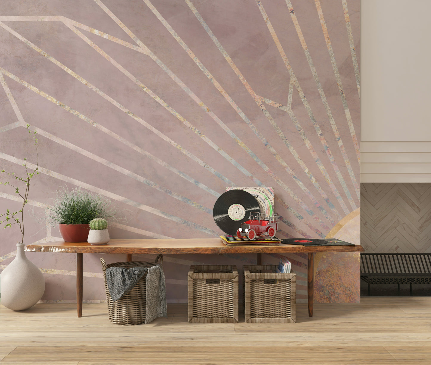 Geometric Blush Radiance Wall Mural -2464592