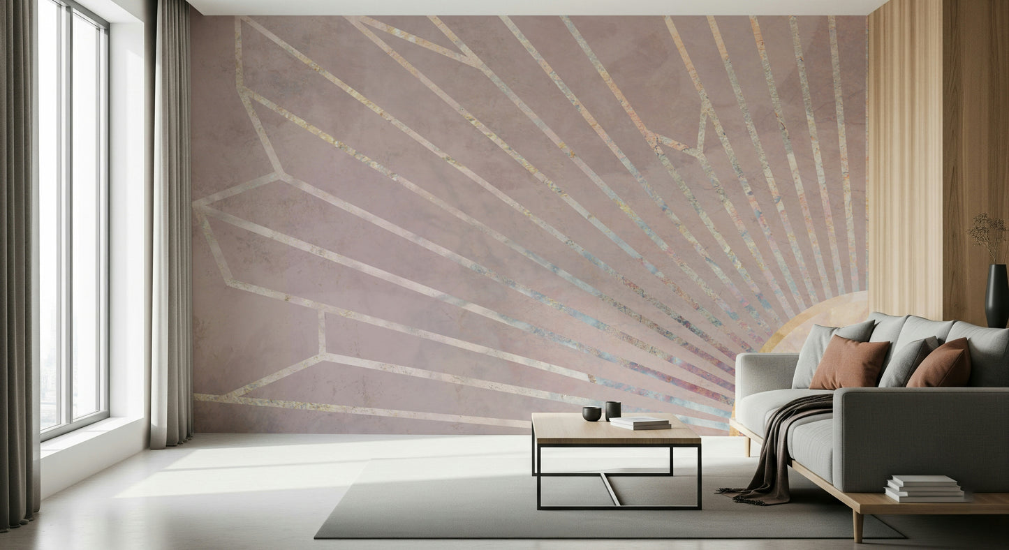 Geometric Blush Radiance Wall Mural -2464592