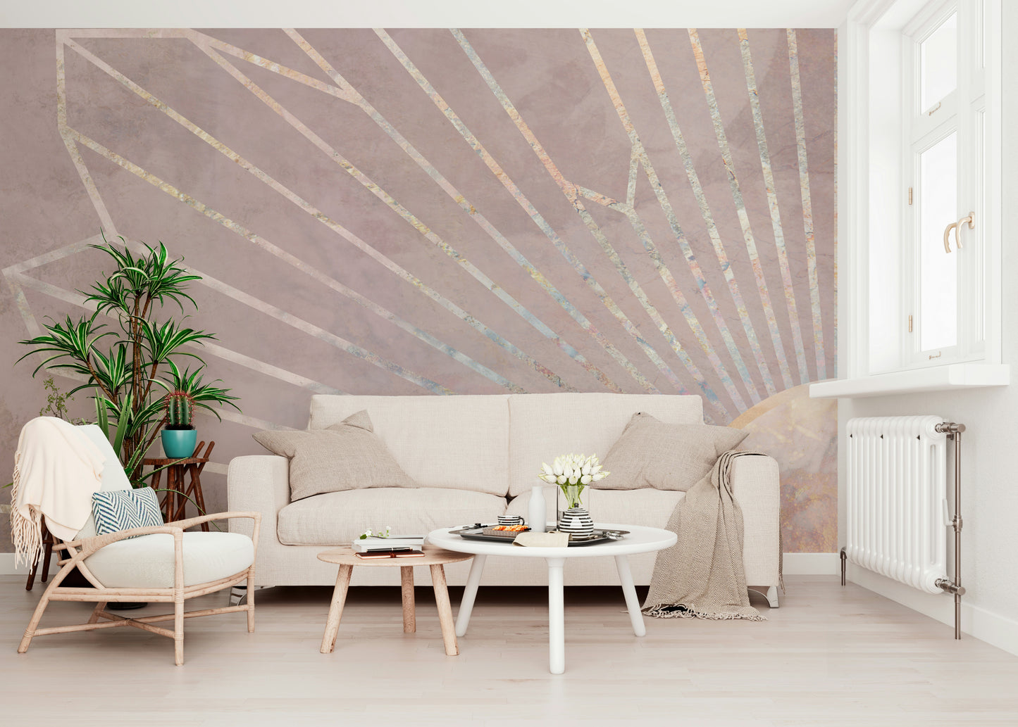 Geometric Blush Radiance Wall Mural -2464592