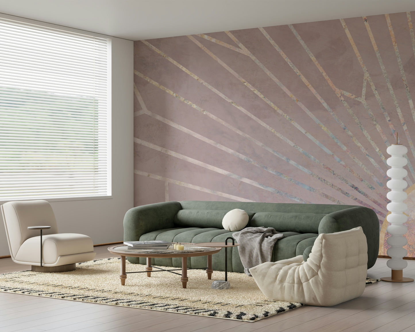 Geometric Blush Radiance Wall Mural -2464592