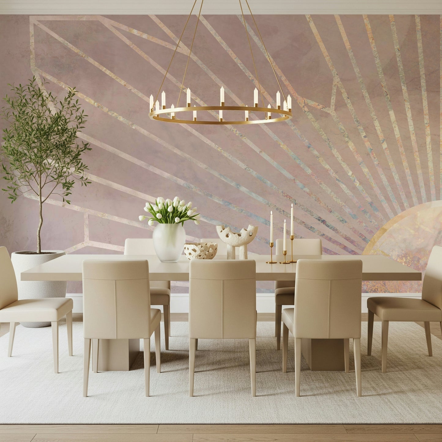 Geometric Blush Radiance Wall Mural -2464592