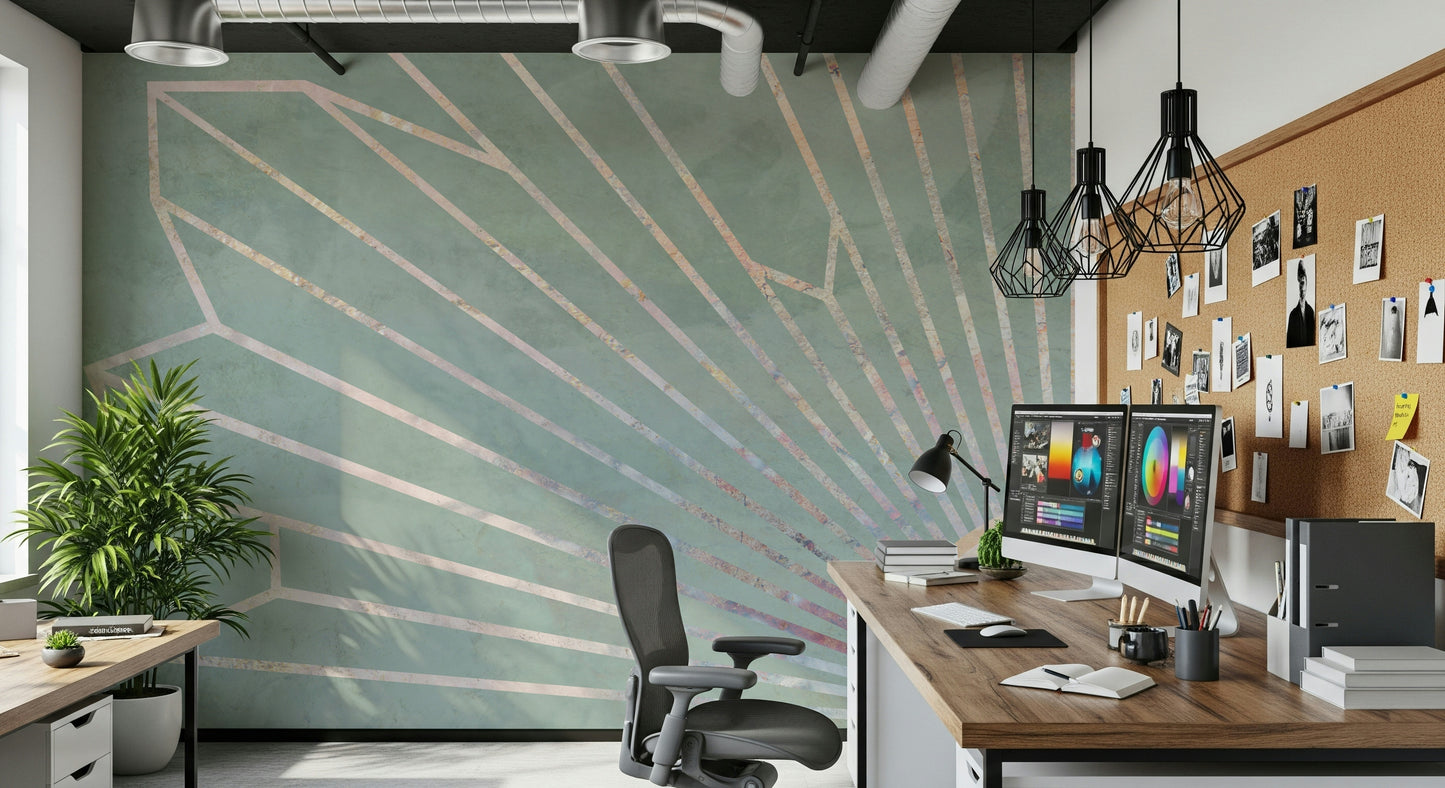 Soft Geo Sunrise Wall Mural -2464593