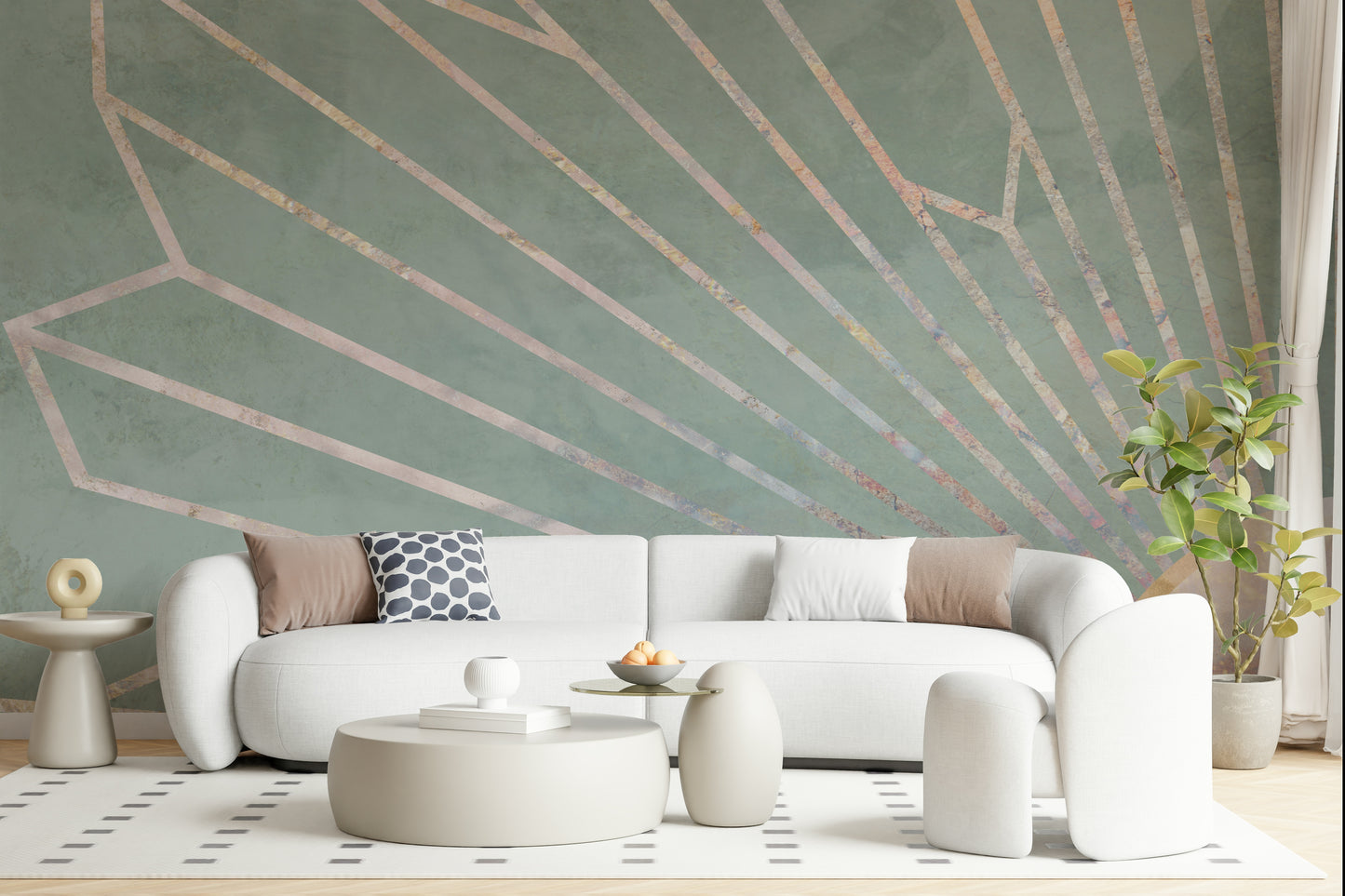 Soft Geo Sunrise Wall Mural -2464593