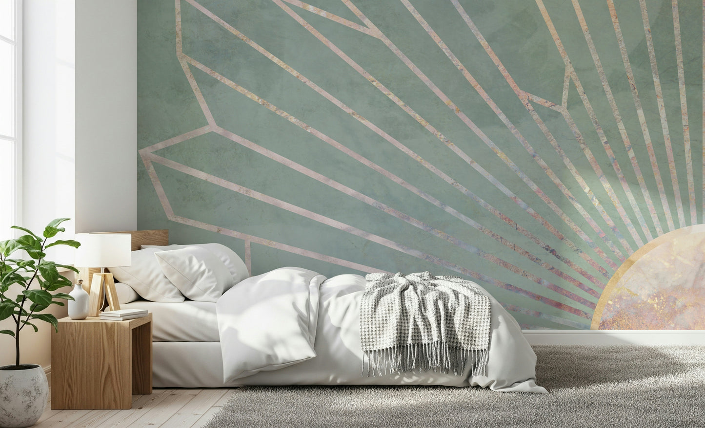 Soft Geo Sunrise Wall Mural -2464593