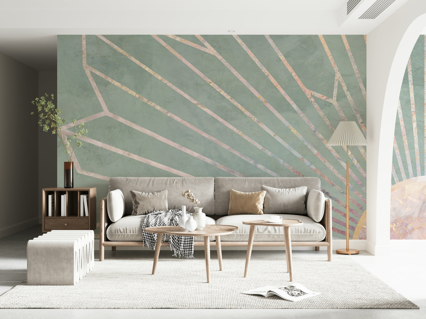 Soft Geo Sunrise Wall Mural -2464593