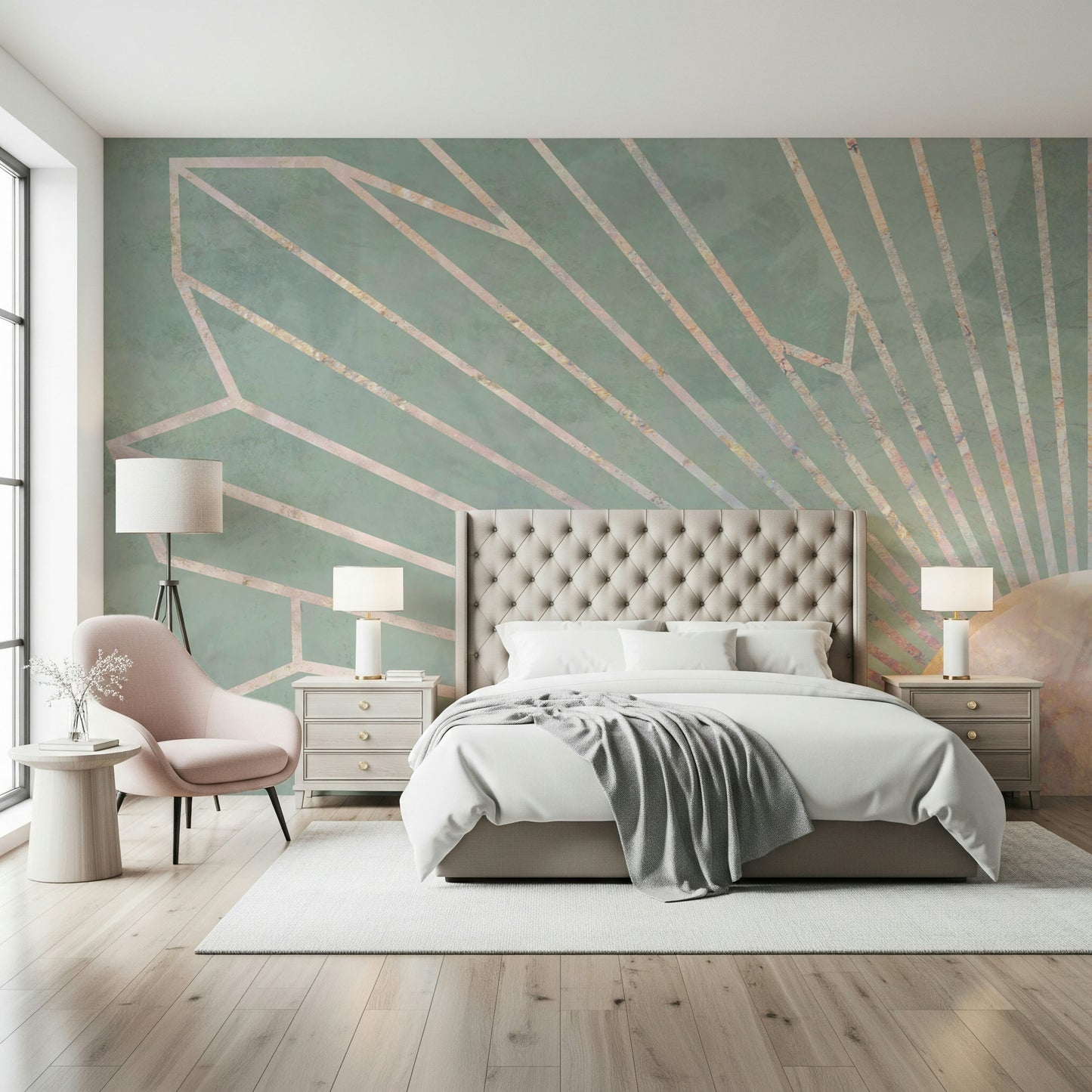Soft Geo Sunrise Wall Mural -2464593
