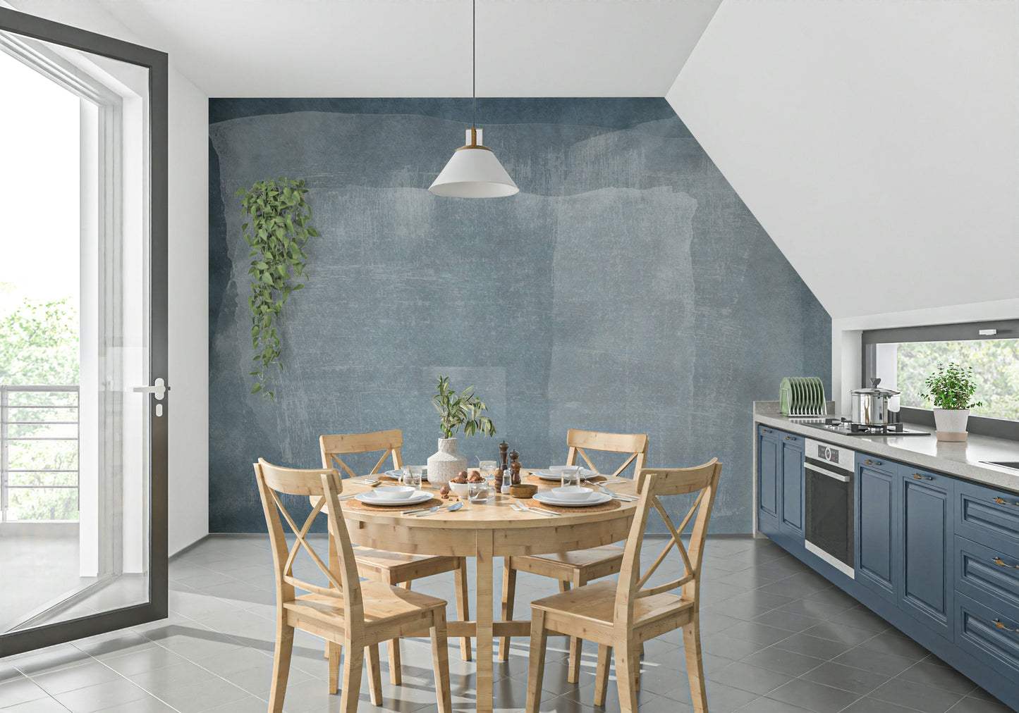 Blue Wash Texture Wall Mural -2583409