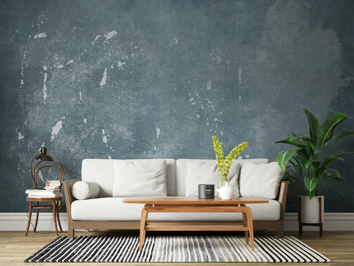 Abstract Blue Plaster Wall Mural -2583413