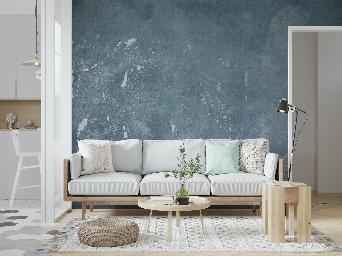 Abstract Blue Plaster Wall Mural -2583413