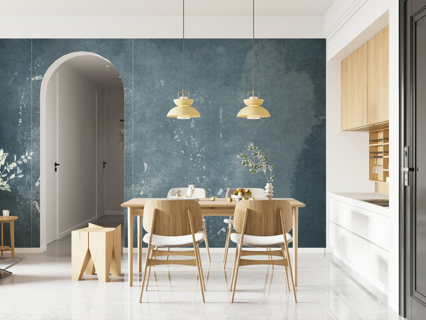 Abstract Blue Plaster Wall Mural -2583413