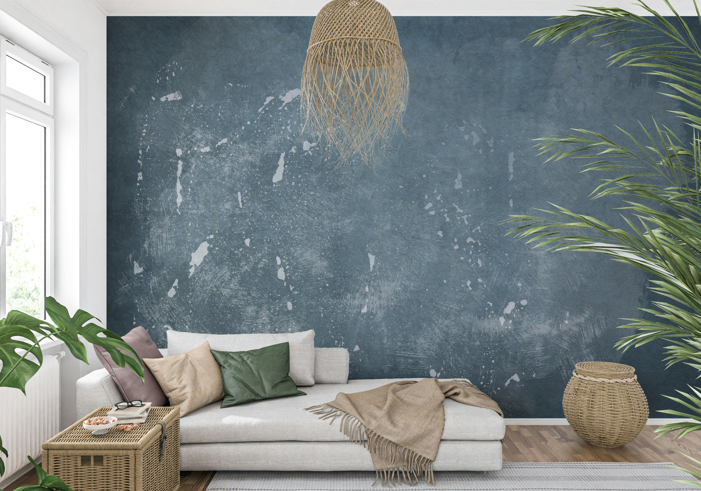 Abstract Blue Plaster Wall Mural -2583413