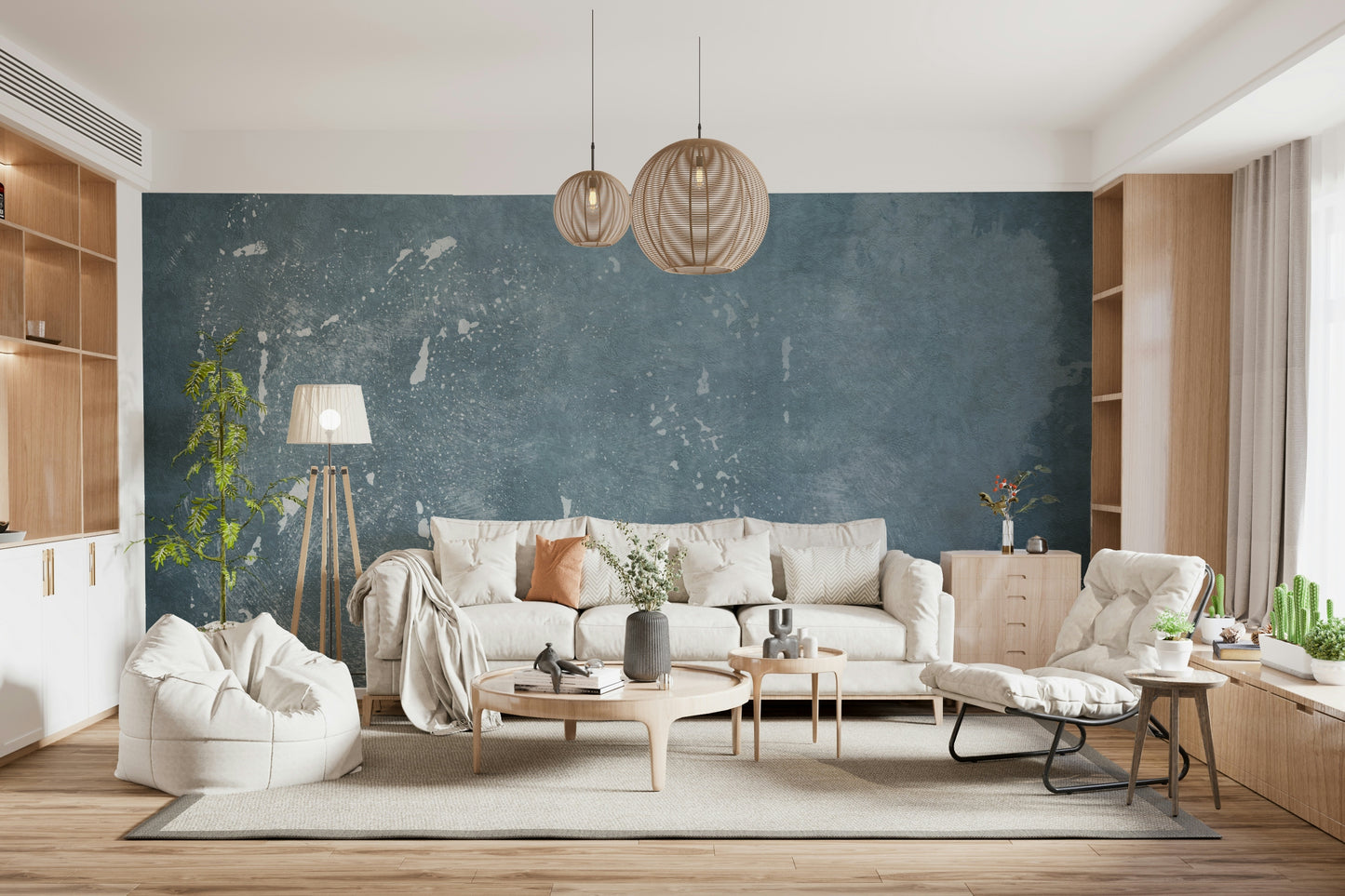 Abstract Blue Plaster Wall Mural -2583413