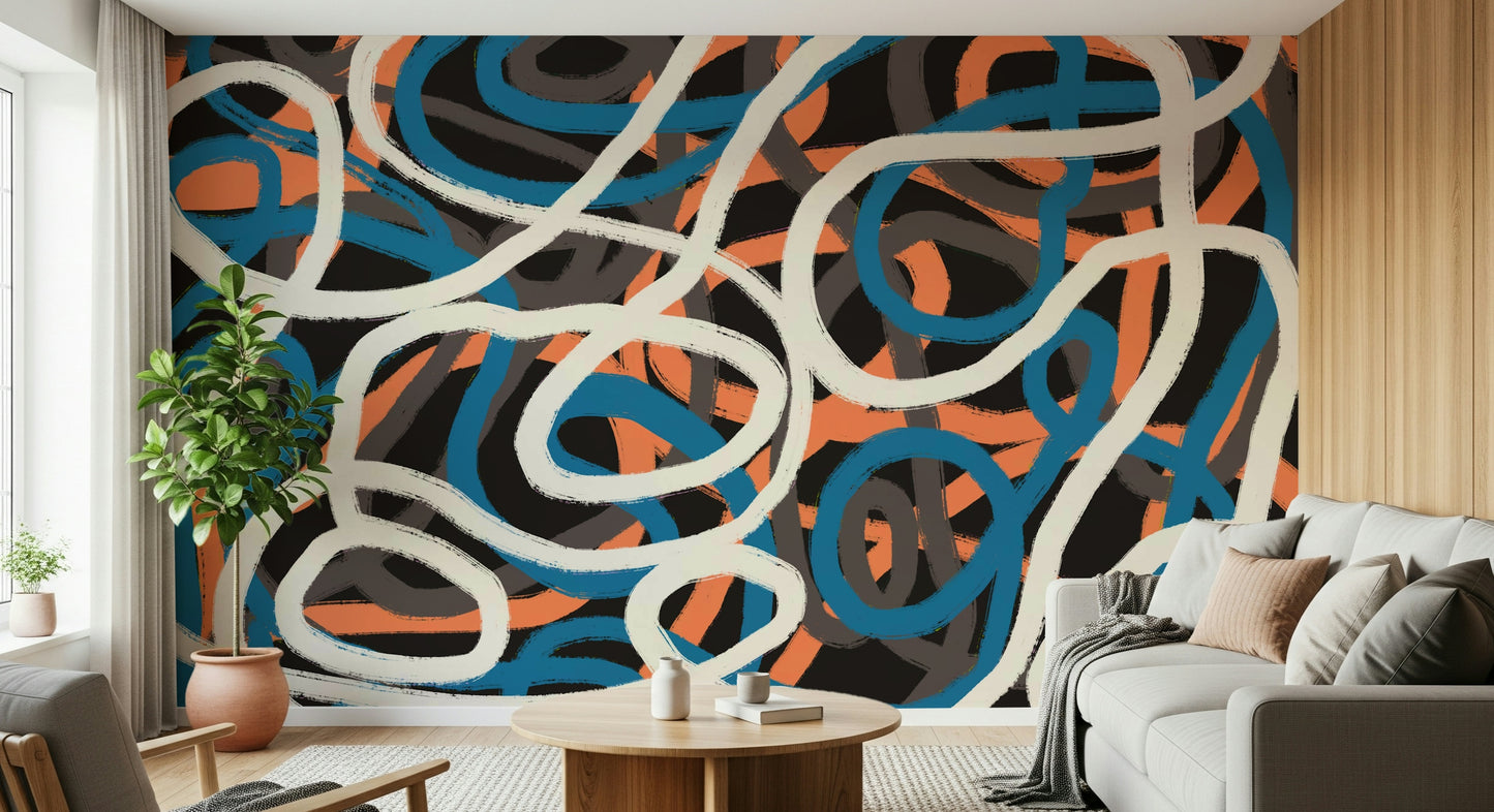 Brushstroke Maze Wall Mural -2630428