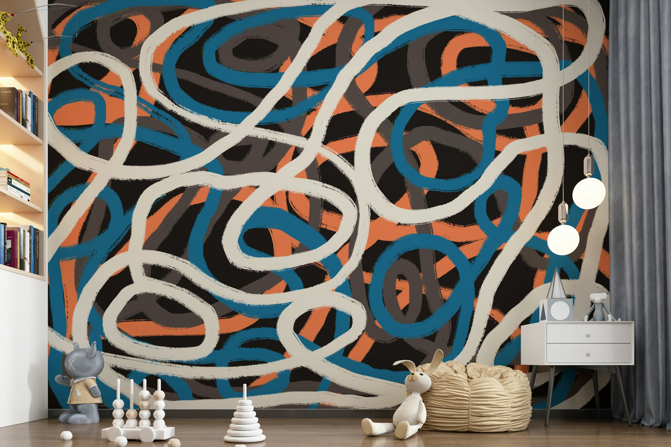 Brushstroke Maze Wall Mural -2630428