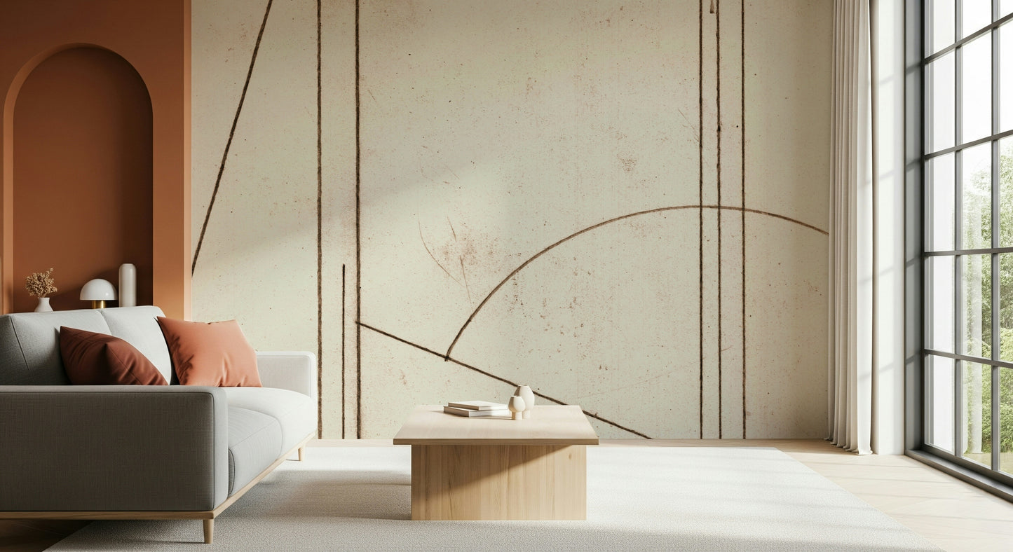 Line Dance: Minimalist Geometry Wall Mural -2632107