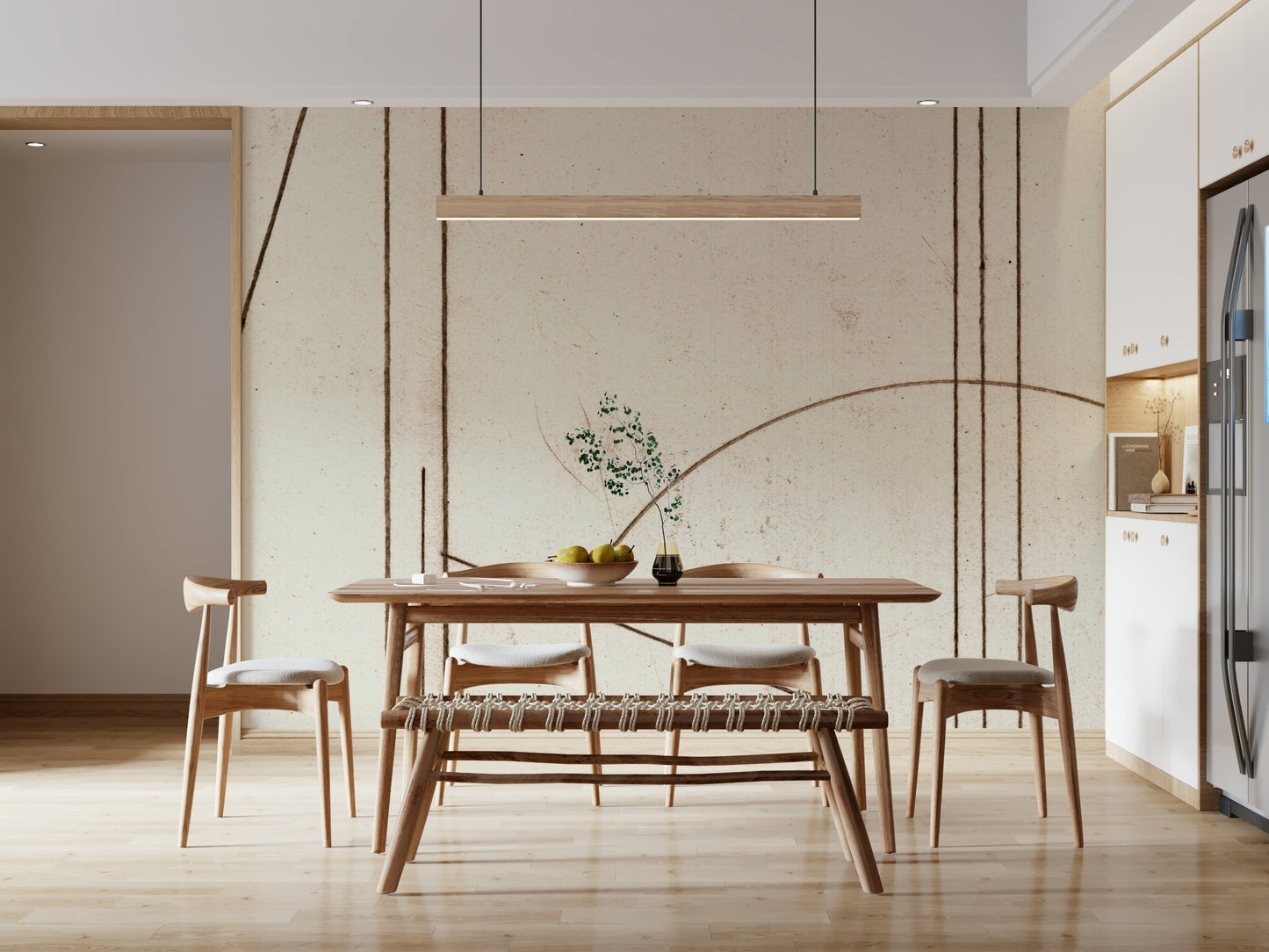 Line Dance: Minimalist Geometry Wall Mural -2632107