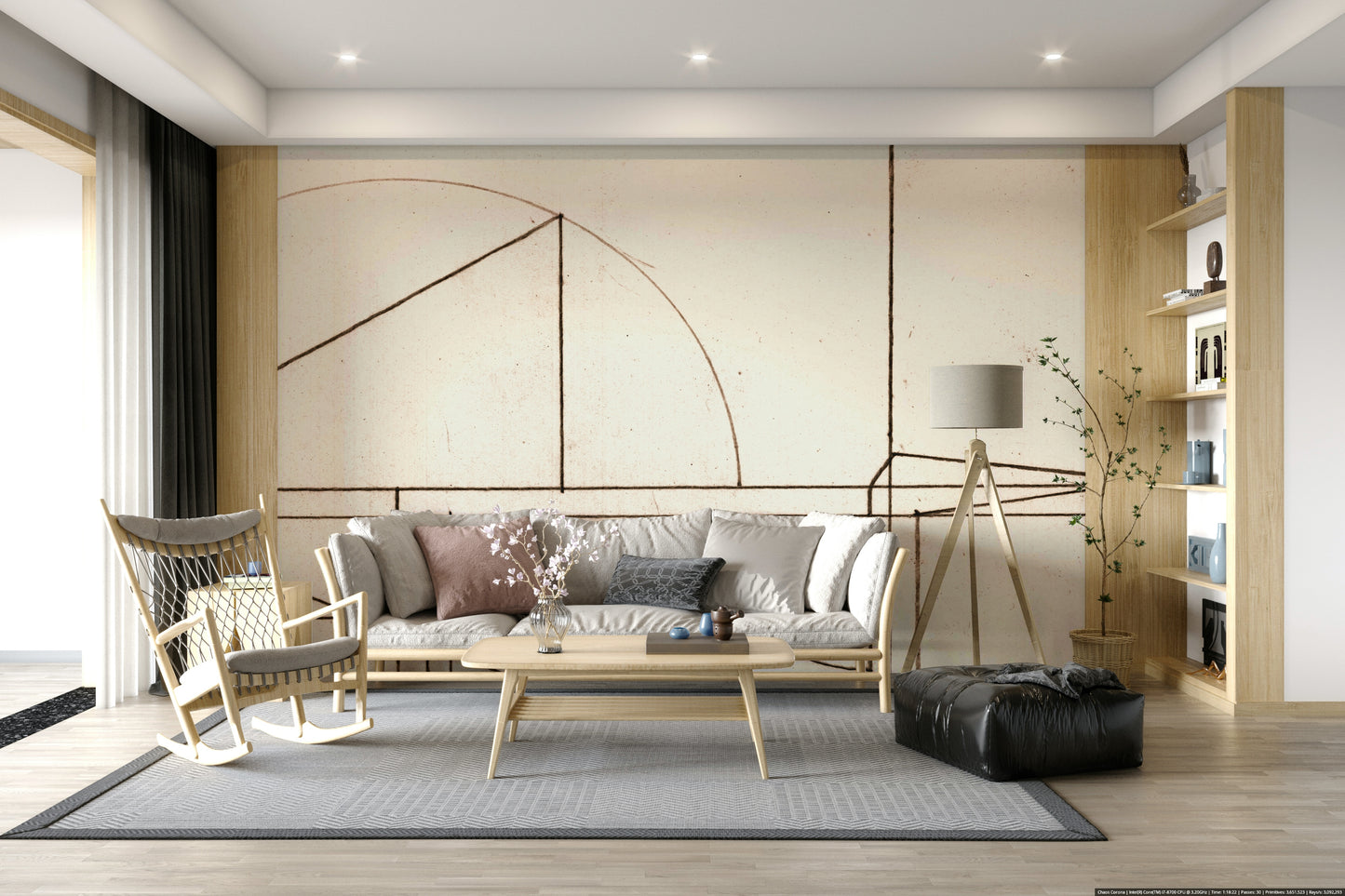 Architectural Blueprint Wall Mural -2632111