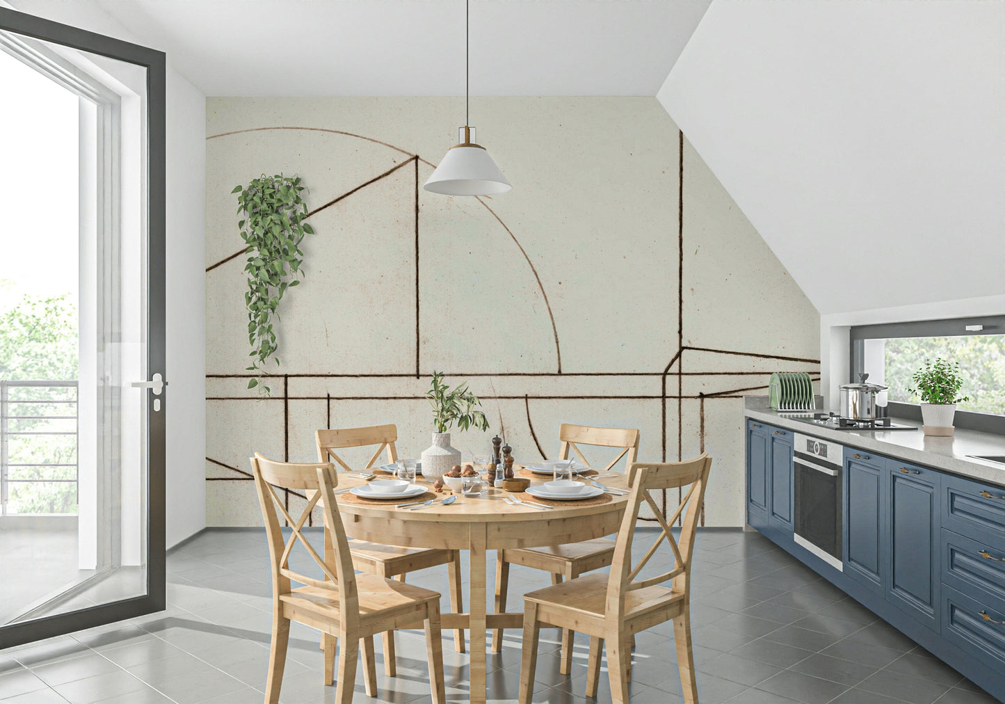 Architectural Blueprint Wall Mural -2632111